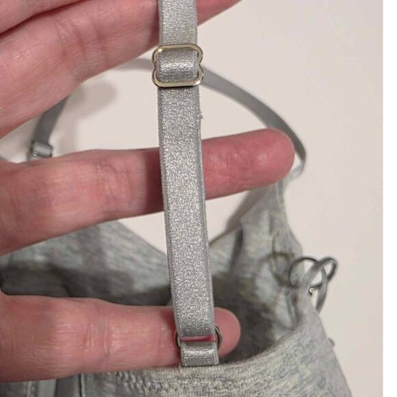 Aerie Square Neck Strappy Side Bandeau Bralette Medium Heather Gray Small NEW - Picture 10 of 13